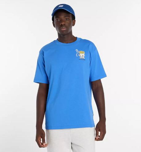 Camiseta NB pescado patatas azul